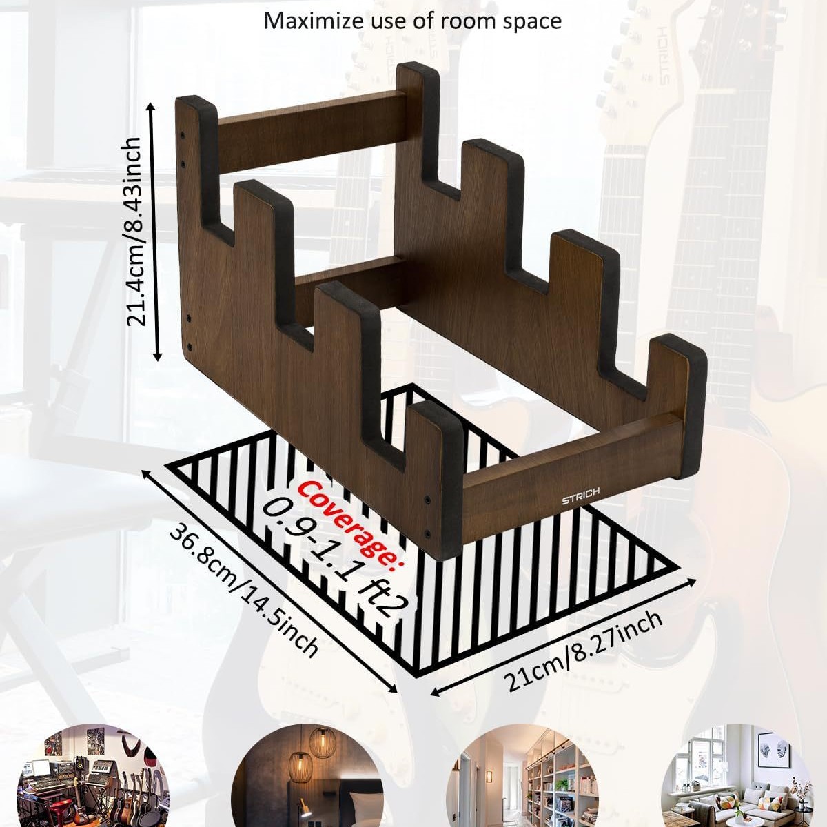Violin Musical Instrument - 木製ギターステップスタイル収納ラック、バイオリン楽器展示スタンド、多区画エレキギターオーガナイザー