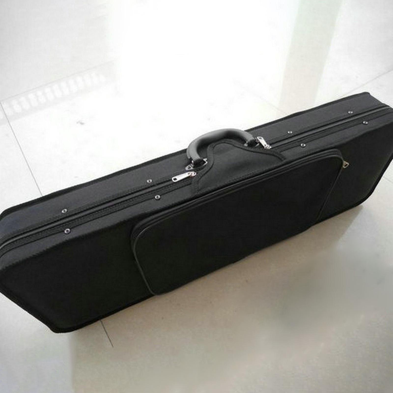 Violin Musical Instrument - プロ仕様の長方形バイオリンケース 4/4 フルサイズ オックスフォード生地製キャリングバッグ ハードプロテクションボックス アコースティックバイオリンとアクセサリー用