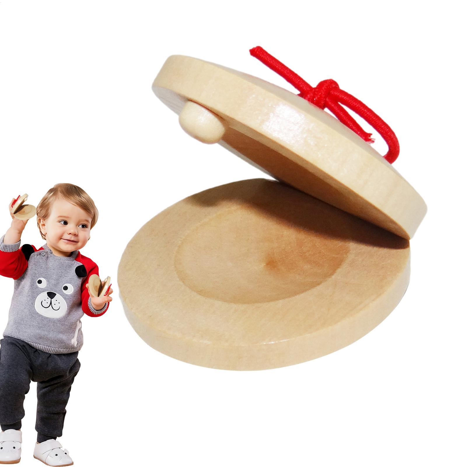 木製カスタネット子供用楽器耐久性のある小さな指カスタネット教 - Musical Instrument For Babies のレビューと価格