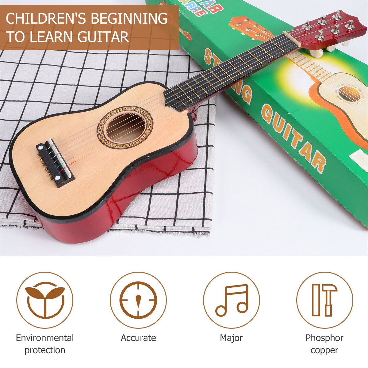 21 インチ子供用アコースティックフォークギターミニ木製初心 - Musical Instrument I Play のレビューと価格