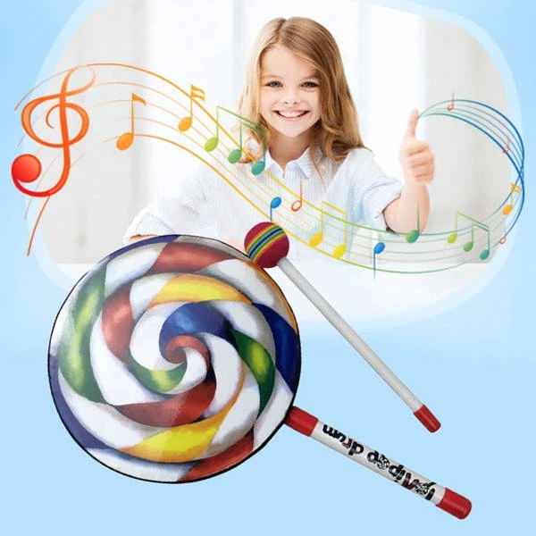 子供用のカラフルなレインボーカラーの風船付きドラム,7.9イ - Musical Instrument Project のレビューと価格