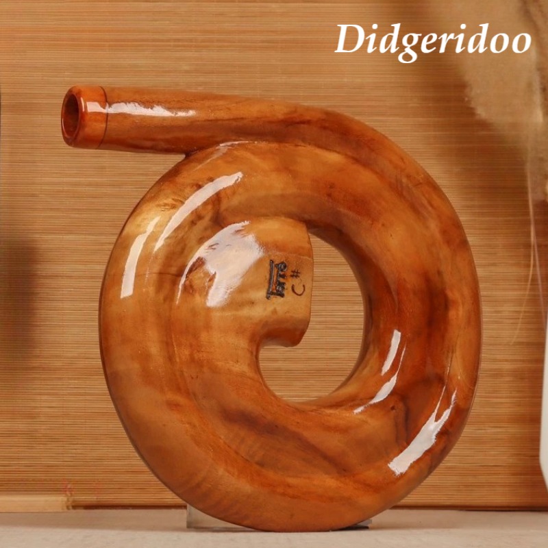 スパイラルディジェリードゥ木製ポータブルディジェリードゥ瞑想 - Musical Instrument Didgeridoo のレビューと価格