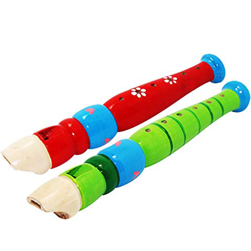 2 個木製フルート 20 センチメートルカラフルな子供楽器ト - Musical Instrument Project のレビューと価格
