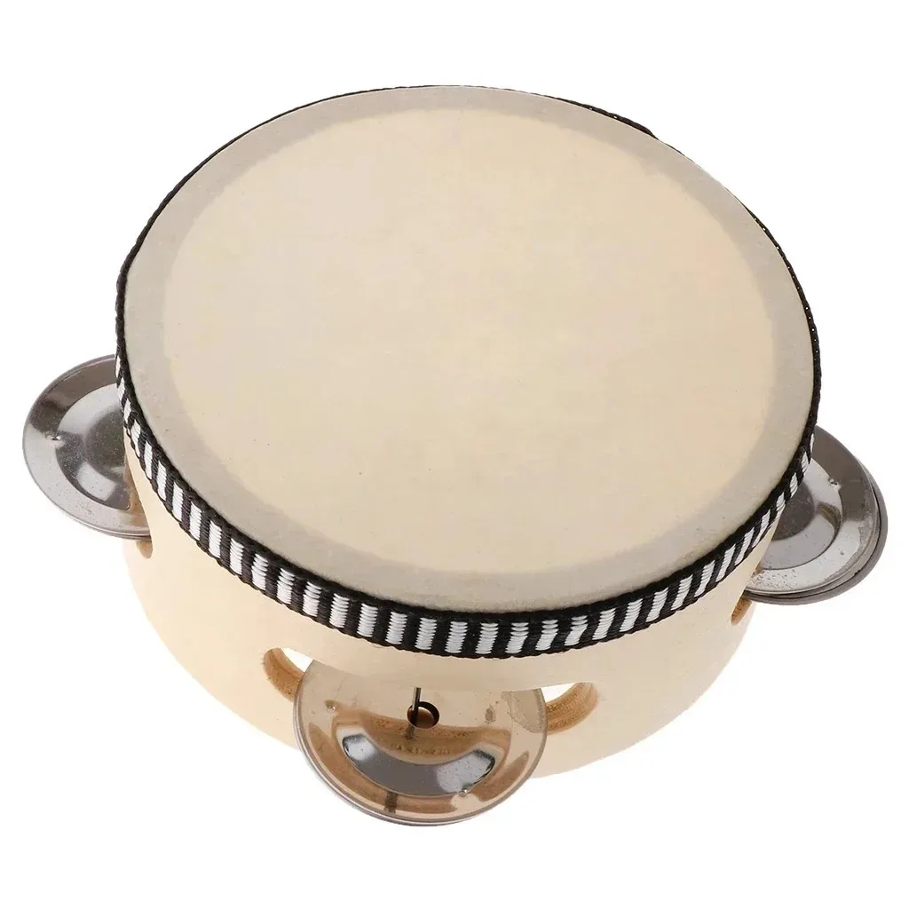 6 インチハンドヘルドドラムタンバリンドラム金属ジングルパー - Djembe Hand Drum のレビューと価格