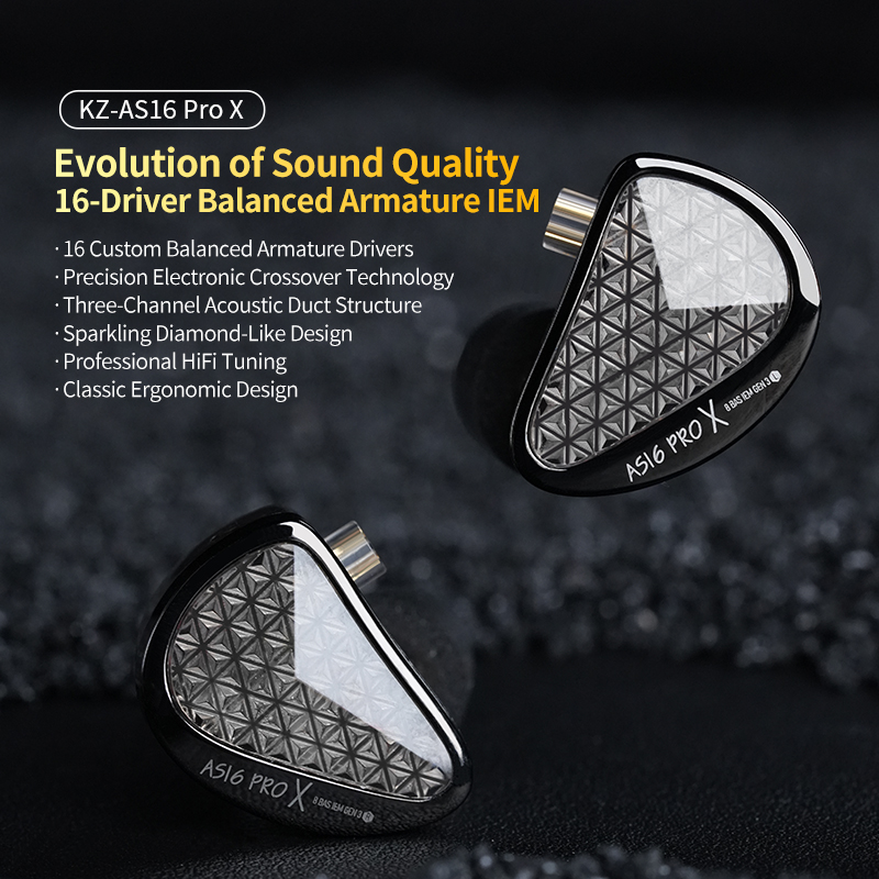 KZ AS16 Pro X HiFi イヤホン 8 バランス - L Musical Instrument のレビューと価格