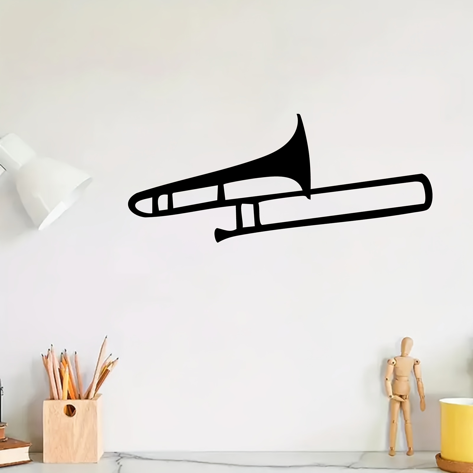 鉄製トロンボーン彫刻耐候性金属壁アート装飾楽器像壁掛け装飾品 - Musical Instrument Trombone のレビューと価格