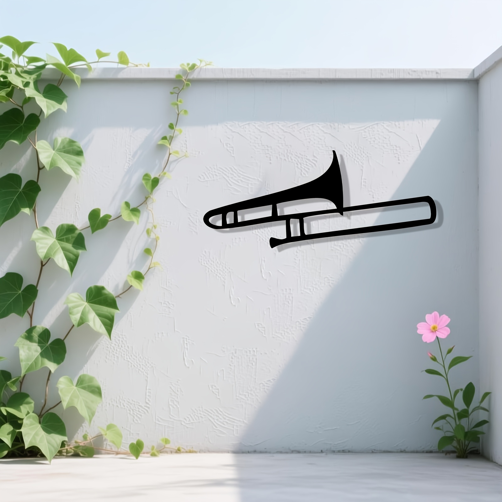 鉄製トロンボーン彫刻耐候性金属壁アート装飾楽器像壁掛け装飾品 - Musical Instrument Trombone のレビューと価格