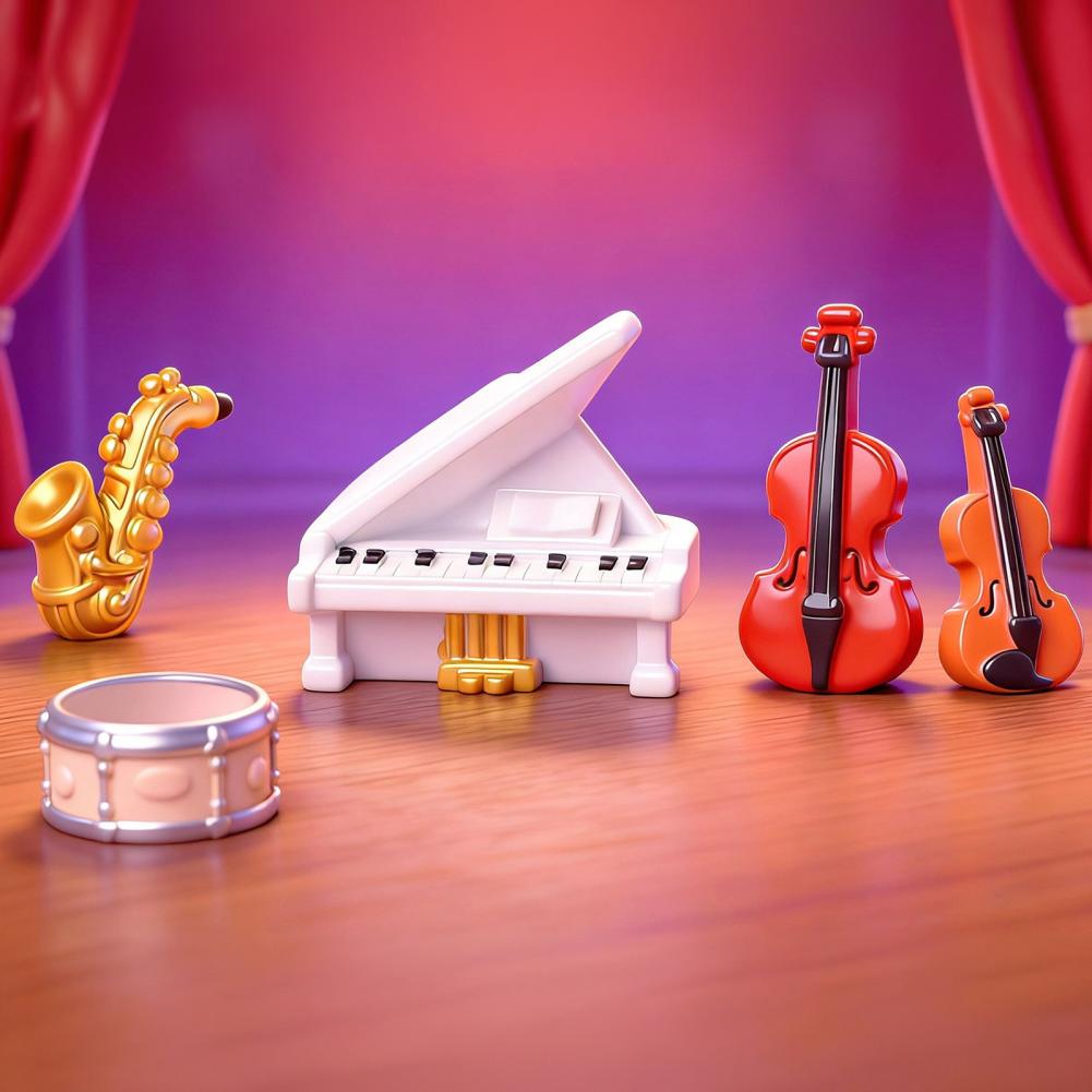 ピアノ、バイオリン、サックス、ミニチュア音楽フィギュア、ドー - Musical Instrument Saxophone のレビューと価格