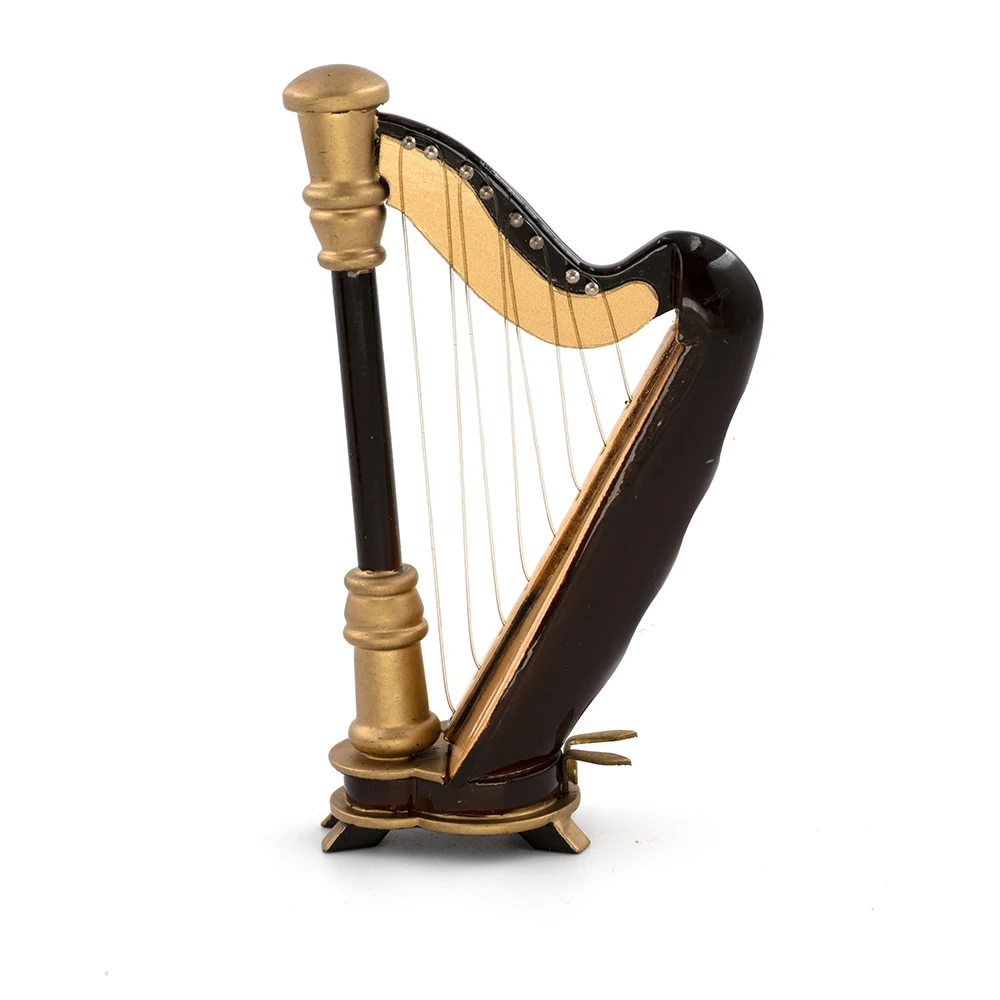 ミニチュア木製ハープモデルミニ Harfe 楽器 1/12  - Musical Instrument I Play のレビューと価格